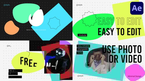 Dynamic Modern Slideshow with Neon Typography and Creative Transitions