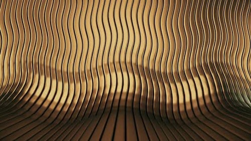 Fluid Golden Wavy Lines Seamless Loop Background Animation