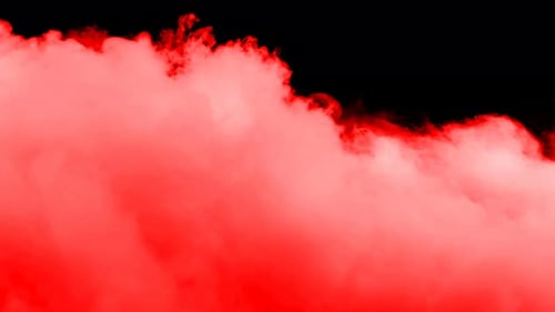 Dynamic Red Clouds Emerging on Black Background