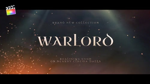 Cinematic Title Reveal with Epic Fire Particles and Credits