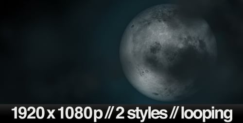 Full Moon Under Cloudy Sky - 2 Styles Looping