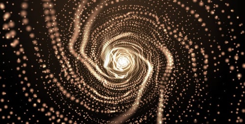 Golden Glittering Particle Spiral Vortex Animation