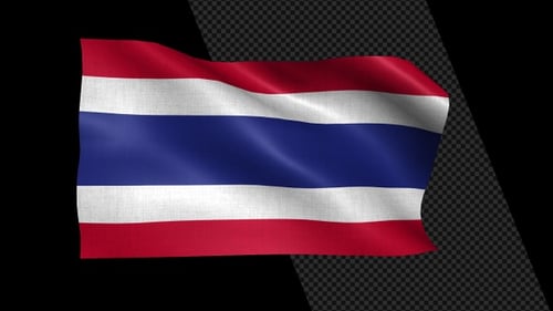 Realistic Waving Thailand National Flag Animation