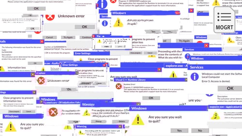 Glitch Old System Error Logo - MOGRT