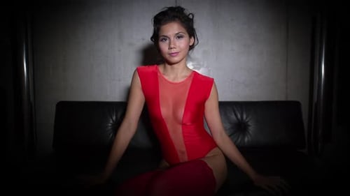 Woman dancing party luxury apartment music disco