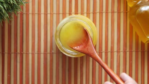 Homemade Ghee in Container on a Table