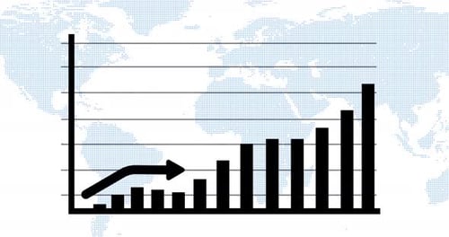 Business graph growing success. Arrow Rise 04