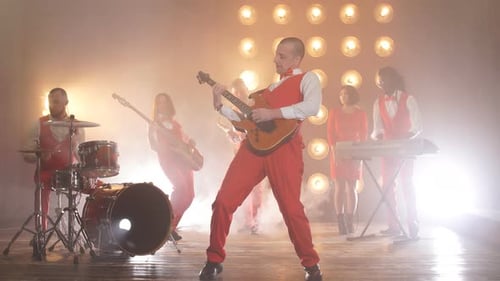 Talented Band Performing Live on Stage