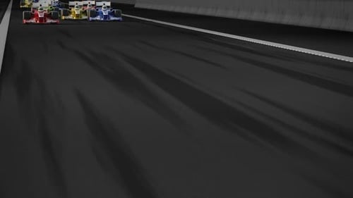 Animation of the final circuit in Formula 1 cars high-speed racing. HD