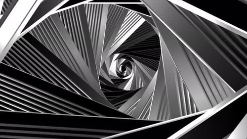 3D Swirling Tunnel with Silver Lines
