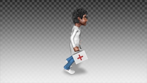 Doctor de dibujos animados corre para Ayuda 1