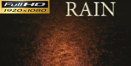 Abstract Rainy Night Street with Golden Light Reflection