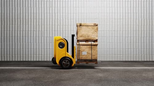 Automated Forklift Transporting Boxes in a Warehouse Environment