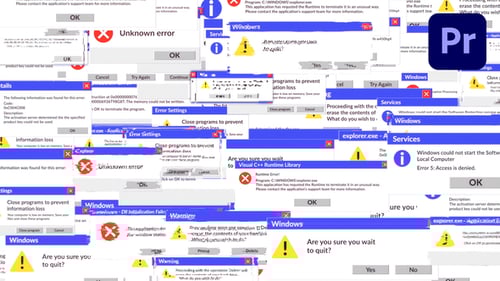 Glitch Old System Error Logo - Premiere Pro