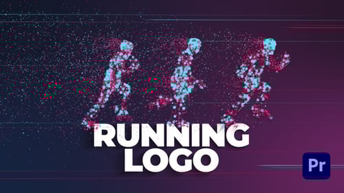 Running Sport Logo With Particles