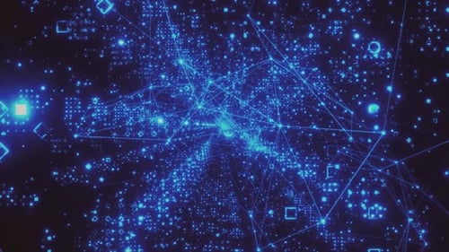 Abstract Digital Network Connections Animated Background
