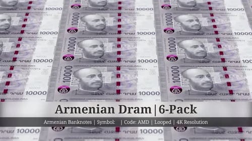 Dram arménien | Monnaie arménienne - Pack de 6 | Résolution 4K | Boucle