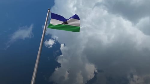 Lesotho Flag Waving 2K