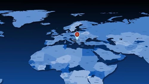 Montenegro Location Reveal on Animated 3D World Map