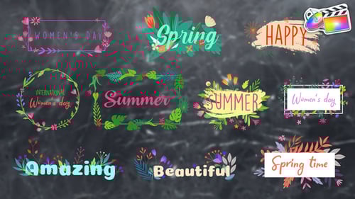 Animated Floral Frames and Text Titles for Spring and Summer Videos