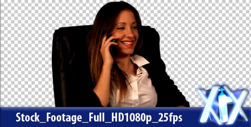 Woman in Blazer Talking on Cell Phone Smiling