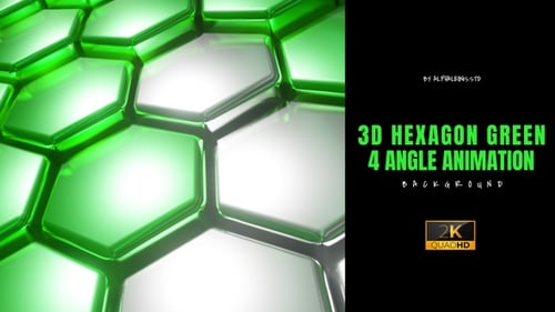 Hexagon 3D Green Two Tone