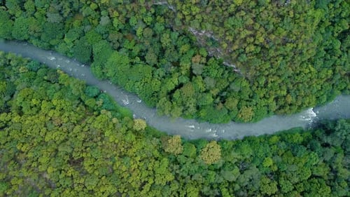 Canyon and river aerial view