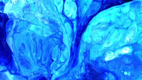 Abstract Fluid Animation in Shades of Blue