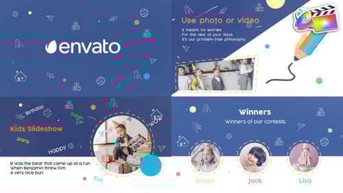Playful Animated Photo Video Slideshow for Children's Celebrations