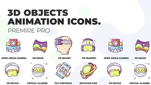 3D objects & 360 degrees - MOGRT Icons