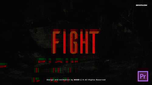 Aggressive Combat Sports Event Intro with Grunge Brush Strokes