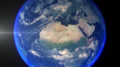 Realistic Earth Zoom Out Clouds North Africa Sahara Desert