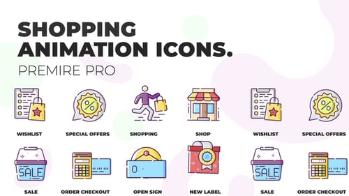 Animated Shopping and Business Service Icons Collection
