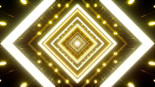 Túnel de luz amarela diamante brilhante VJ Loop