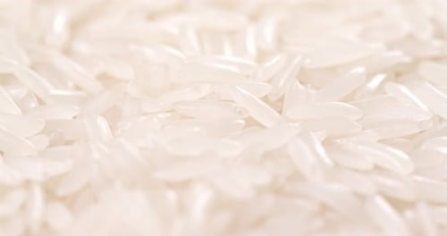 Heap of Uncooked White Rice Close Up
