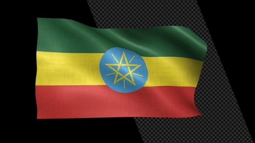 Realistic Waving Flag of Ethiopia Animation