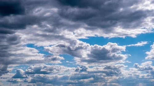 Fast Moving Clouds in a Blue Sky Time-Lapse