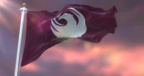 Realistic 3D Waving Flag Logo Display