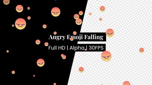 Falling Angry Emoji Animated Overlay