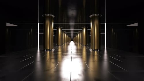 Golden Endless Tunnel 4K