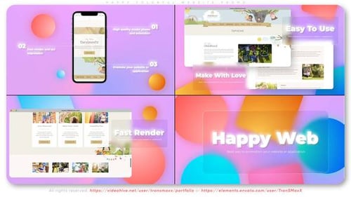 Colorful Website and App Promotion with Abstract Glassmorphism Design