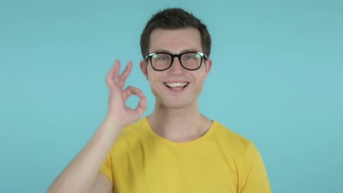 Young Adult Giving 'Ok' Gesture, Close Up