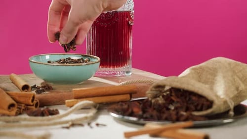 Spices Still Life with Star Anise, Cinnamon, Cloves