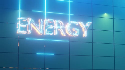Futuristic Neon Energy Text Reveal Animation