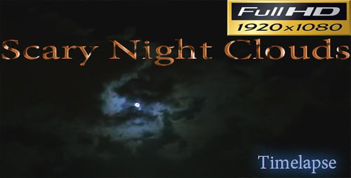 Full Moon Shines Brightly Through Night Clouds