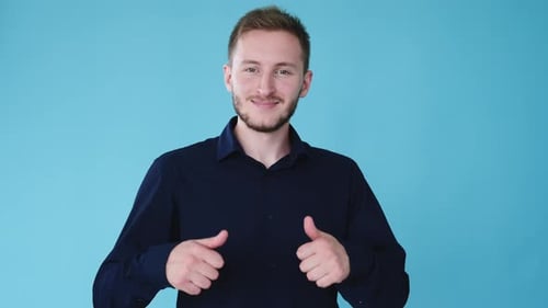Thumbs Up Agreement Sign Man Like Gesture Gif Loop