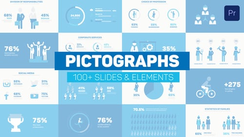 Animated Pictogram Infographics for Business Data Presentations