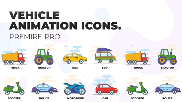 Animated Flat Design Vehicle Icons Pack, Elements ft. car icon ...