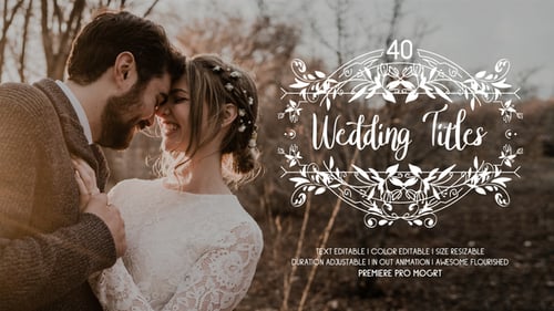 40 Flourish Wedding Titles | Premiere Pro MOGRT