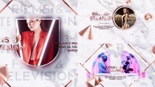 Elegant Fashion Slideshow with Glitch and Marble Effects